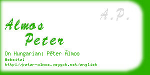 almos peter business card